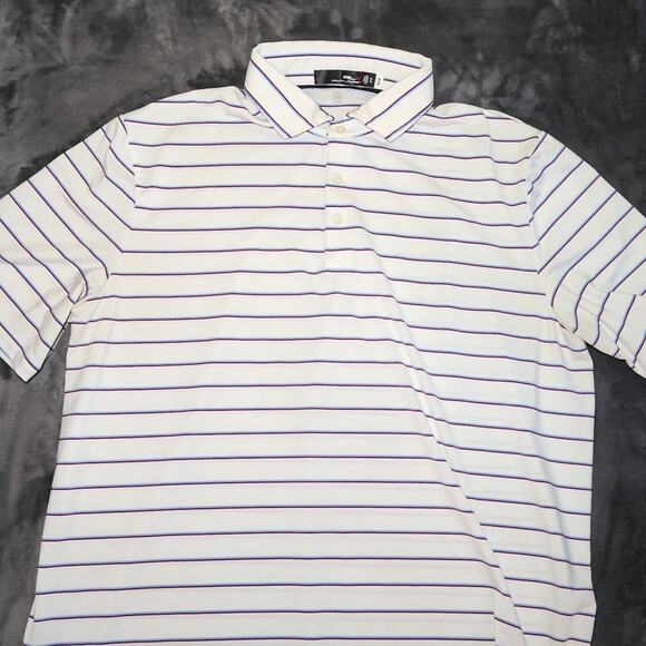 RLX Ralph Lauren Shirt Men XL Red Striped Golf Polo Performance Wicking Sport - Picture 1 of 6